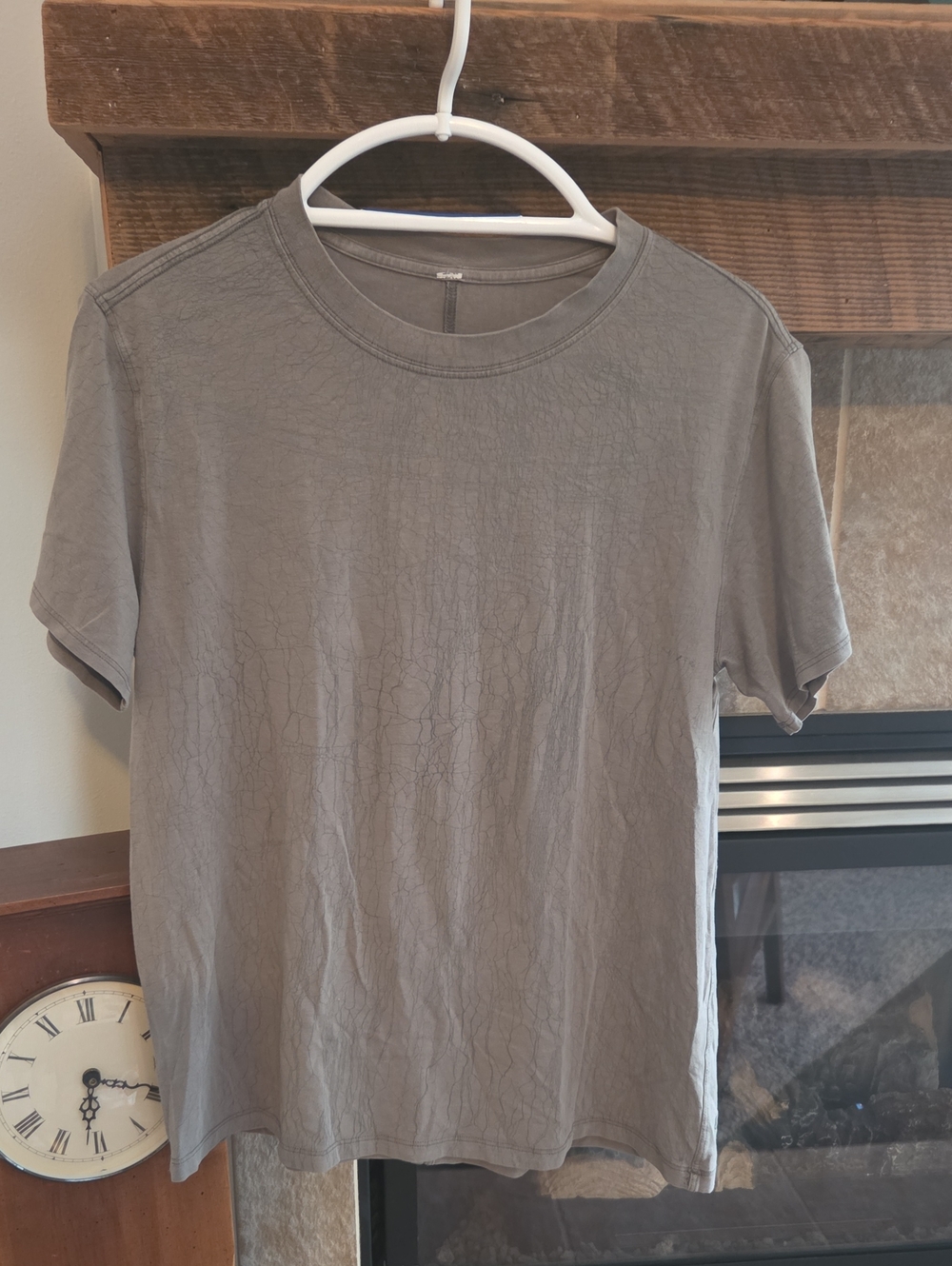 Lululemon All Yours Short Sleeve Cotton Tee Dark Gray Size Estimated On Measure